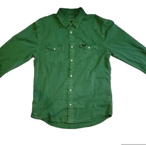 Wrangler Slim Vintage Green Pearl Snap Western Shirt XL